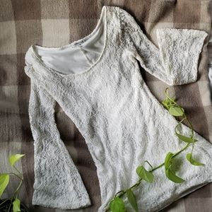 White lace mini dress